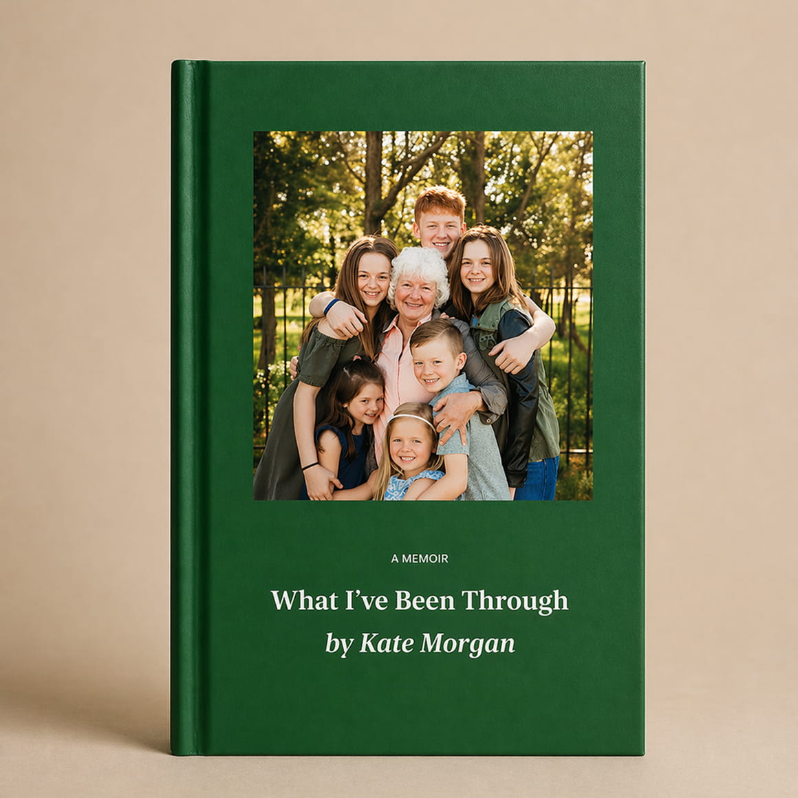 Green 'What I've Been Through' memoir by Kate Morgan standing upright